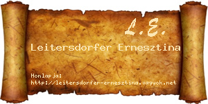 Leitersdorfer Ernesztina névjegykártya